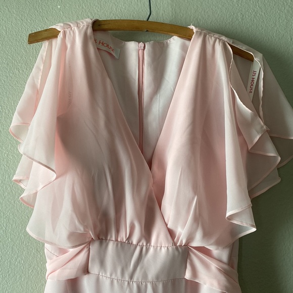 JJ’s House A-Line V-neck Floor-Length Chiffon Bridesmaid Dress - Picture 8 of 13